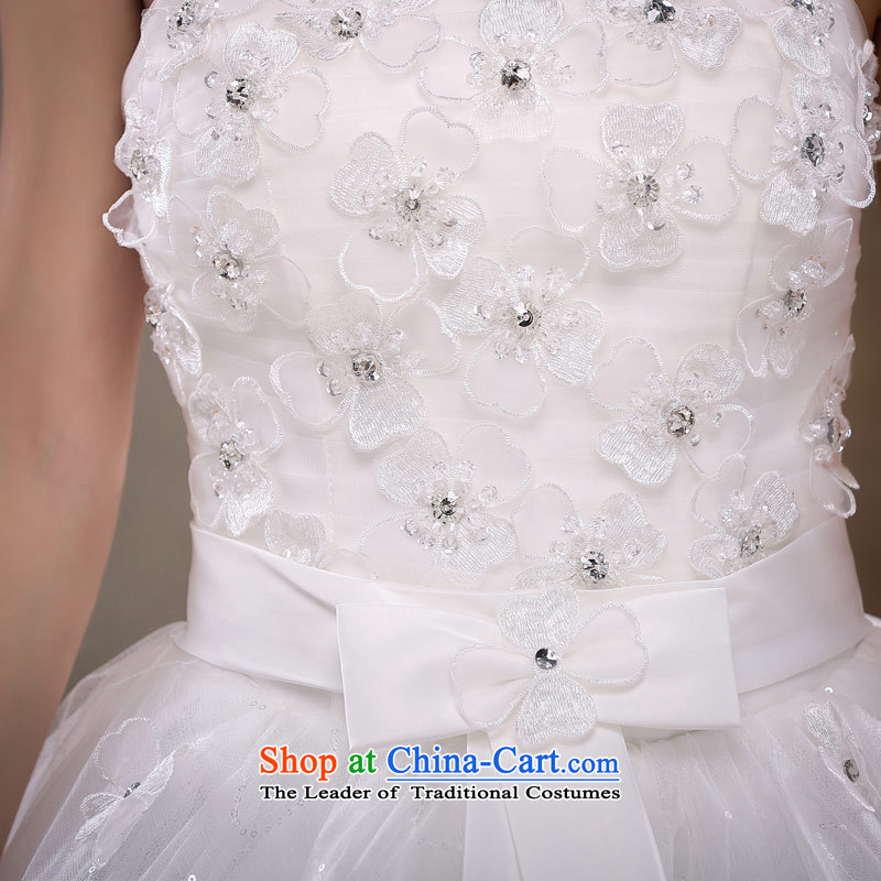 Love of the life of the new 2015 diamond ornaments with Chest Korean brides wedding dresses align to bind with wedding dress female white M love of the overcharged shopping on the Internet has been pressed.