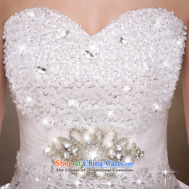 Love of the overcharged by 2015 the new Korean Won version with Hamor bride chest lace wedding dresses to align retro wedding dress female white XS, love of the overcharged shopping on the Internet has been pressed.