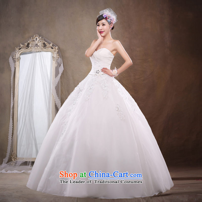 Love of the life of the new Korean 2015 pregnant women wedding brides of autumn and winter wiping the chest to align the diamond wedding dress female white M love of the overcharged shopping on the Internet has been pressed.
