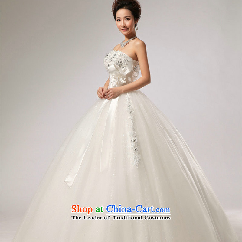 There is also a grand and optimize chest canopy skirt wedding band bride wedding dresses long skirt XS5224 white package is optimized color 9L, , , , shopping on the Internet