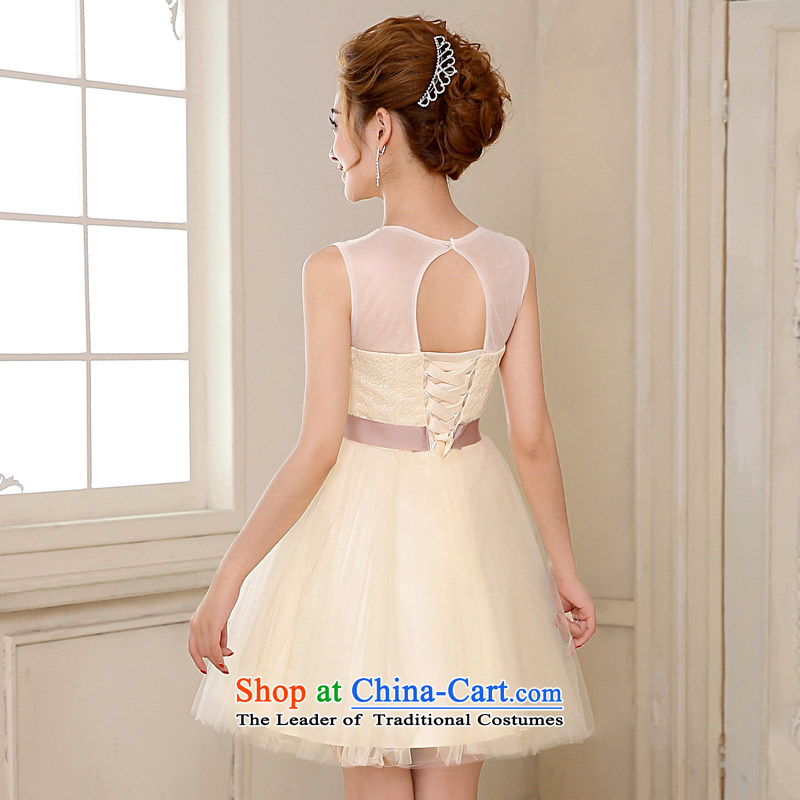 2014 new bridesmaid Dress Short of small champagne color version of the Korean ballet silkscreen wedding dresses skirt XL package, Love Returning so AIRANPENG Peng () , , , shopping on the Internet