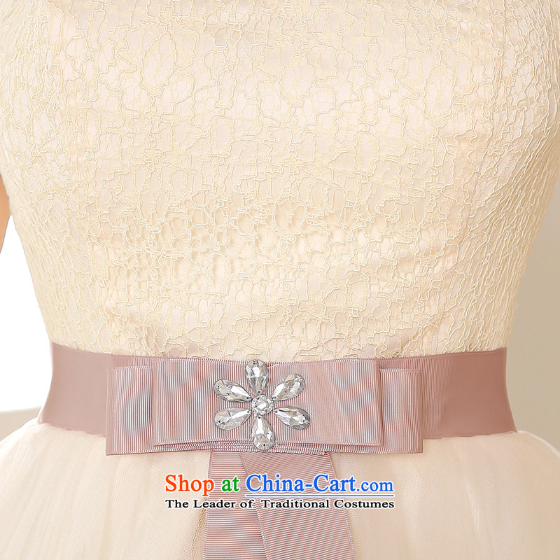 2014 new bridesmaid Dress Short of small champagne color version of the Korean ballet silkscreen wedding dresses skirt XL package, Love Returning so AIRANPENG Peng () , , , shopping on the Internet