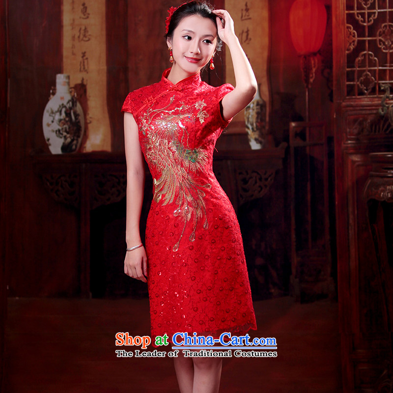 After a new selection of Chinese Wind 2014 bridal dresses short, short-sleeved longfeng use red bows services 2.44 2.44 L, red qipao ruyi wind shopping on the Internet has been pressed.