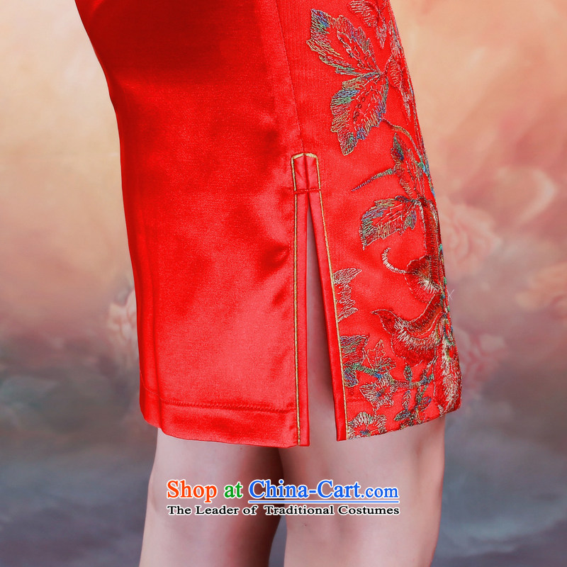 After the elections as soon as possible new wind 2014 stylish large lace Phoenix light film festival bridal dresses cheongsam dress 2,089 2,089 red after the wind has been pressed XL, online shopping