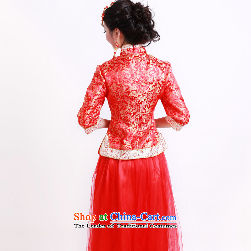 The new 2014 Fall/Winter Collections wedding dress in traditional red sleeved married women serving 2,146 2,146 qipao bows 7 cuff , L, recreation wind shopping on the Internet has been pressed.