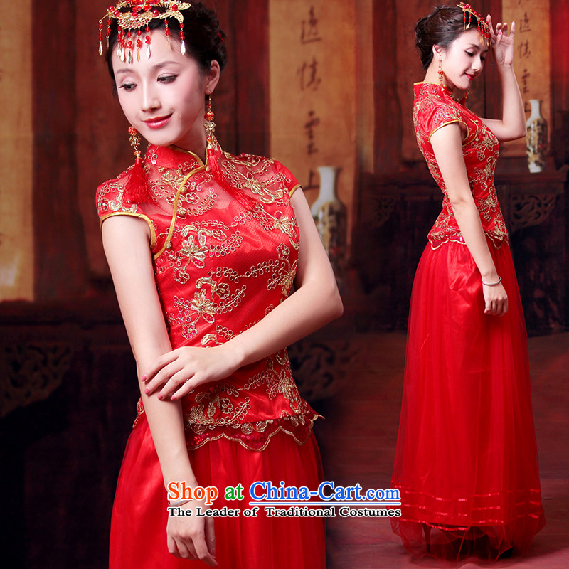 After a new wind Bridal Suite Chinese wedding Wedding Dress Code Red bride large marriage cheongsam dress 4,328 4,328 small dress ruyi wind , , , S, shopping on the Internet