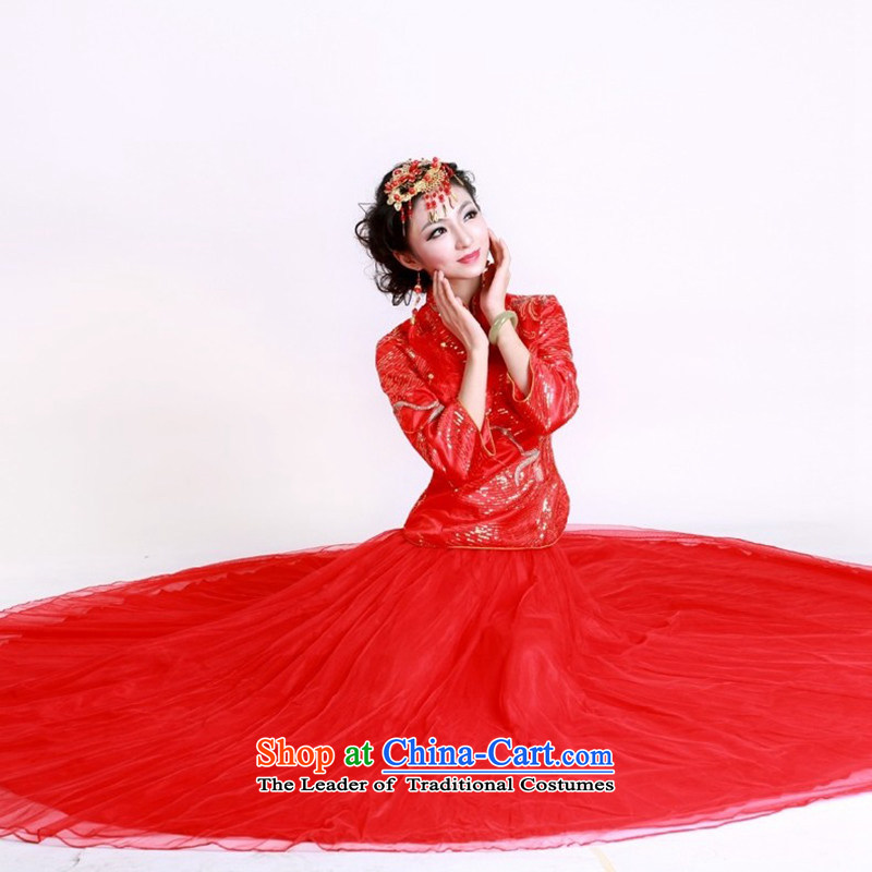 After a new 2015 Wind Shiny cards brides embroidery cheongsam dress kit improved happy wedding dresses 2145 2145 Maximum dress M ruyi wind shopping on the Internet has been pressed.