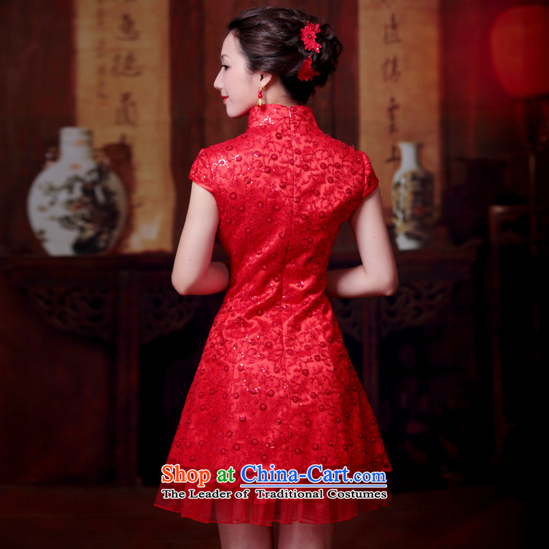 After a new wind 2014 summer uniforms and stylish red brides bows cheongsam dress suit 4606 4606 RED M ruyi wind shopping on the Internet has been pressed.