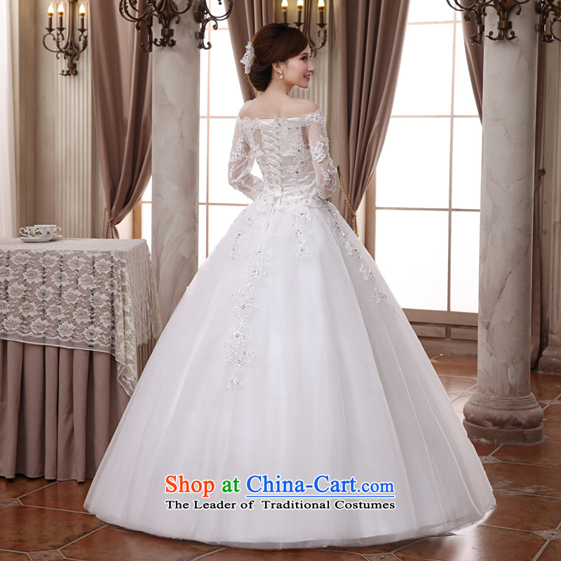 Talk to Her Wedding dress in 2015 new long-sleeved palace retro lace large graphics thin Princess Korean custom marriages went out to align the white yarn , overture to Madame shopping on the Internet has been pressed.