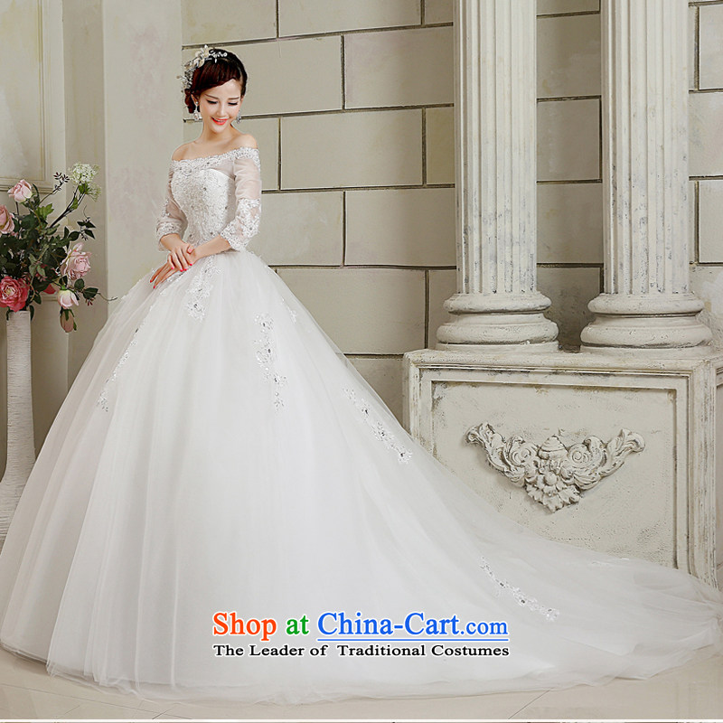 Talk to Her Wedding dress in 2015 new long-sleeved palace retro lace large graphics thin Princess Korean custom marriages went out to align the white yarn , overture to Madame shopping on the Internet has been pressed.