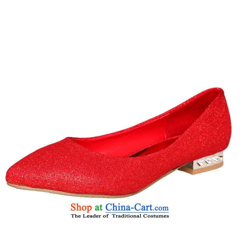 2015 bride marriage shoes red low heels with low marriage shoes red shoes HX062 marriage red 9, love so Peng (AIRANPENG) , , , shopping on the Internet