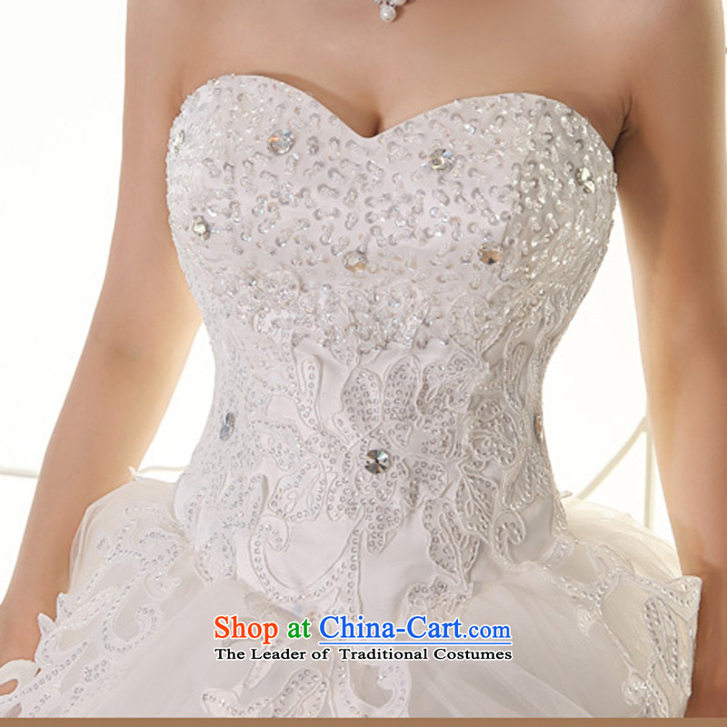7 Color 7 tone won 2015 New integrated version with a bright drill in large waist video thin heart-shaped anointed chest tail length bride wedding H040 White 1 M XL, drag 7 color 7 Tone , , , shopping on the Internet