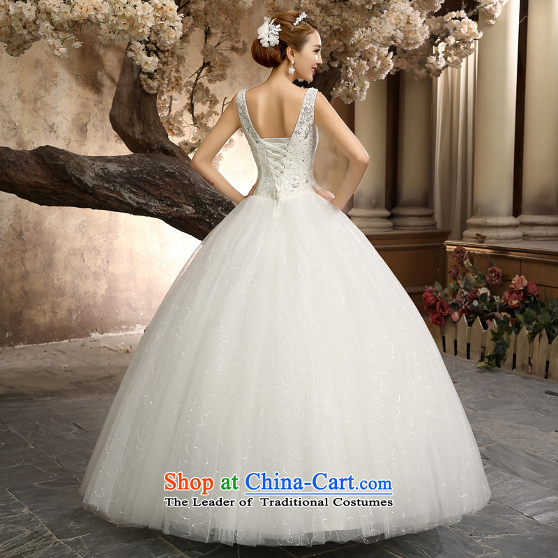 Talk to her new 2015 wedding dresses V-Neck stylish Sweet Princess Bride large graphics thin marriage straps to align the wedding white honey words to wife M , , , shopping on the Internet