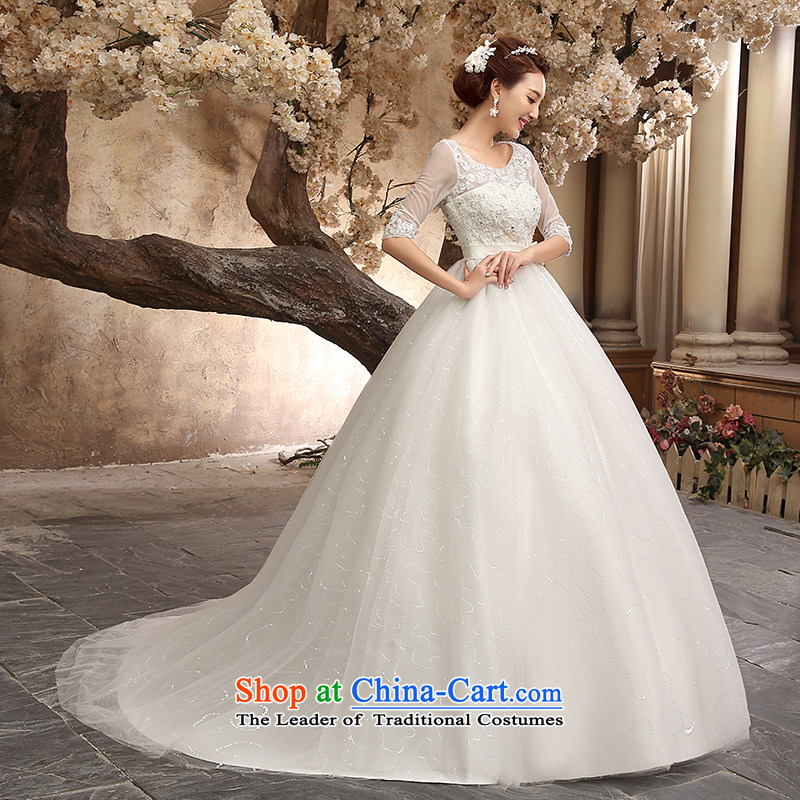 Talk to Her Wedding Dress 2015 new small trailing one field for cuff shoulder straps for larger video thin pregnant women wedding Korean went out of white L, princess whisper to Madame shopping on the Internet has been pressed.