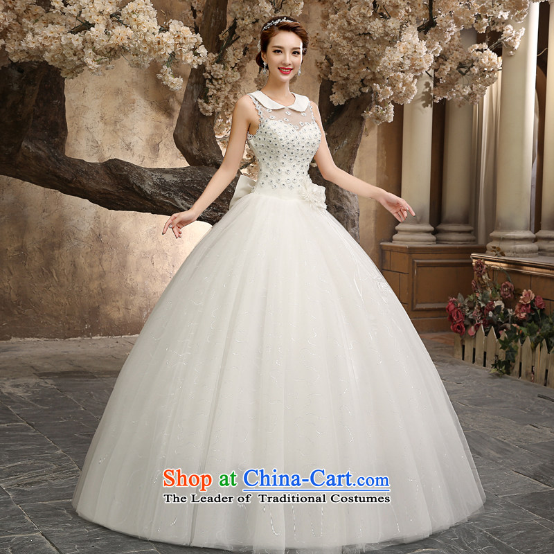 Talk to Her Wedding Dress 2015 new alignment to bind with the large number of thin marriages Go video yarn lapel fresh temperament and stylish white wedding white honey words to wife M , , , shopping on the Internet