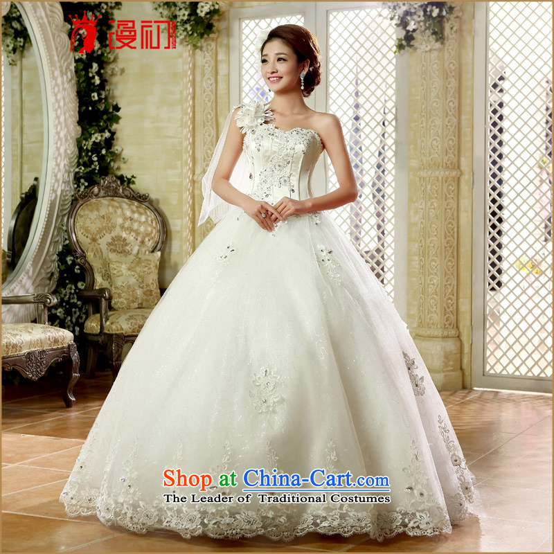 At the beginning of Castores Magi wedding dresses new 2015 shoulder stylish wedding lace flowers to align drill water bride wedding female white XXL, early man , , , shopping on the Internet