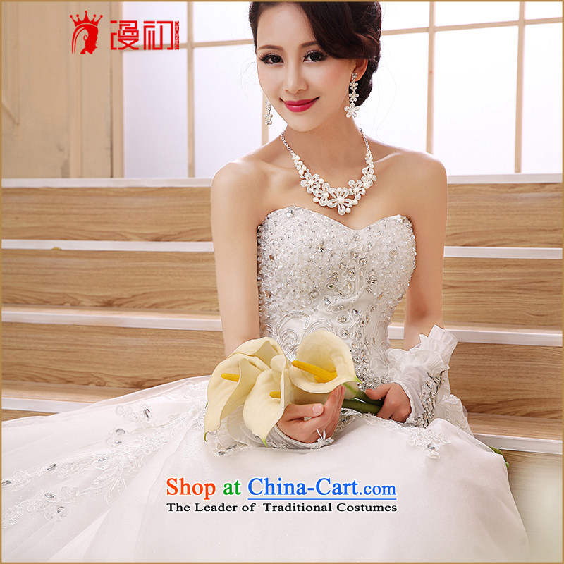 At the beginning of Castores Magi Deluxe Big tail 2015 new wedding Korean elegant exclusive breast tissue drill length tail wedding female tail of Castores Magi early XXL, shopping on the Internet has been pressed.