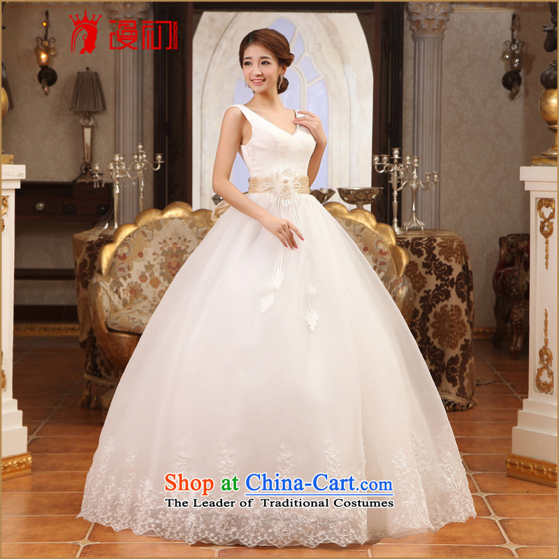 In the early 2015 new man V-neck and sexy shoulders to align bon bon skirt wedding Korean Princess Bride wedding dresses white XXL, early man , , , shopping on the Internet