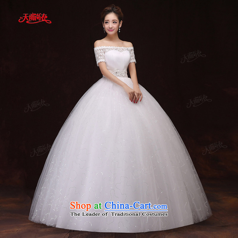 Rain-sang Yi marriages spring 2015 the new Korean Top Loin of stylish word princess shoulder white pregnant women wedding HS904 long white, tailored, rain-sang Yi shopping on the Internet has been pressed.