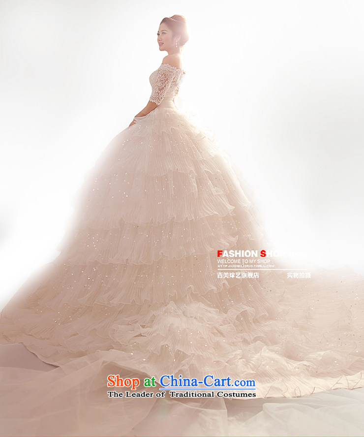 2015 new dumping city tail Korean word princess crowsfoot 7210 Shoulder Drill white bride wedding dresses ivory 1m tail S picture, prices, brand platters! The elections are supplied in the national character of distribution, so action, buy now enjoy more preferential! As soon as possible.