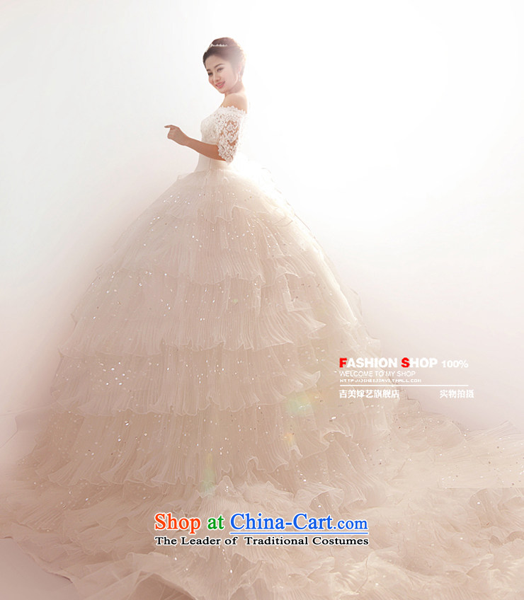 2015 new dumping city tail Korean word princess crowsfoot 7210 Shoulder Drill white bride wedding dresses ivory 1m tail S picture, prices, brand platters! The elections are supplied in the national character of distribution, so action, buy now enjoy more preferential! As soon as possible.