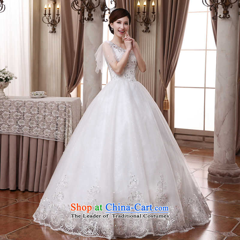 Talk to her wedding dresses new 2015 align to shoulder straps to align the Korean elegant large pregnant women bride wedding white honey words to wife XXXL, shopping on the Internet has been pressed.
