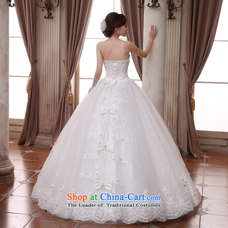 Talk to Her Wedding Dress 2015 new Korean wiping the chest to bind with the large number of Marriage on the elegant yarn princess female white XL, whisper to Madame shopping on the Internet has been pressed.