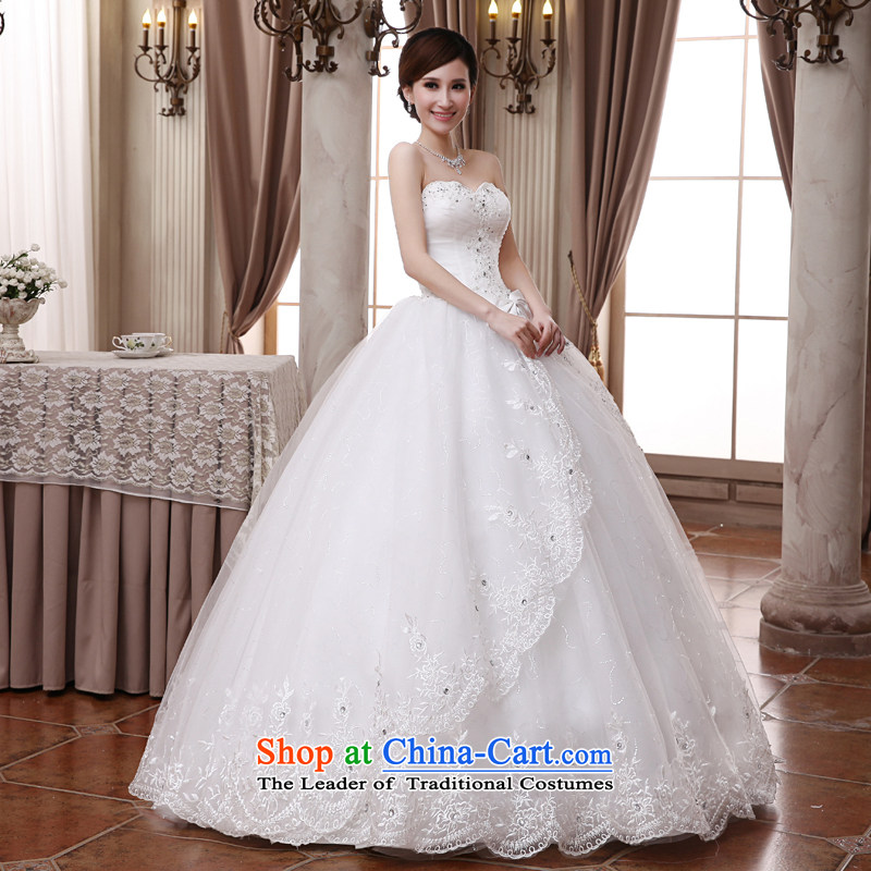 Talk to Her Wedding Dress 2015 new Korean wiping the chest to bind with the large number of Marriage on the elegant yarn princess female white XL, whisper to Madame shopping on the Internet has been pressed.