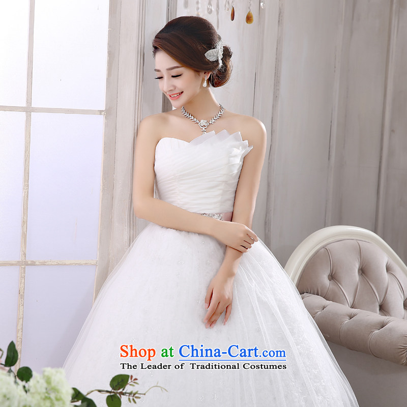 Rain-sang yi bride wedding dress 2015 new stylish and elegant minimalist chest princess align to bind with white wedding HS874 white S, rain-sang Yi shopping on the Internet has been pressed.