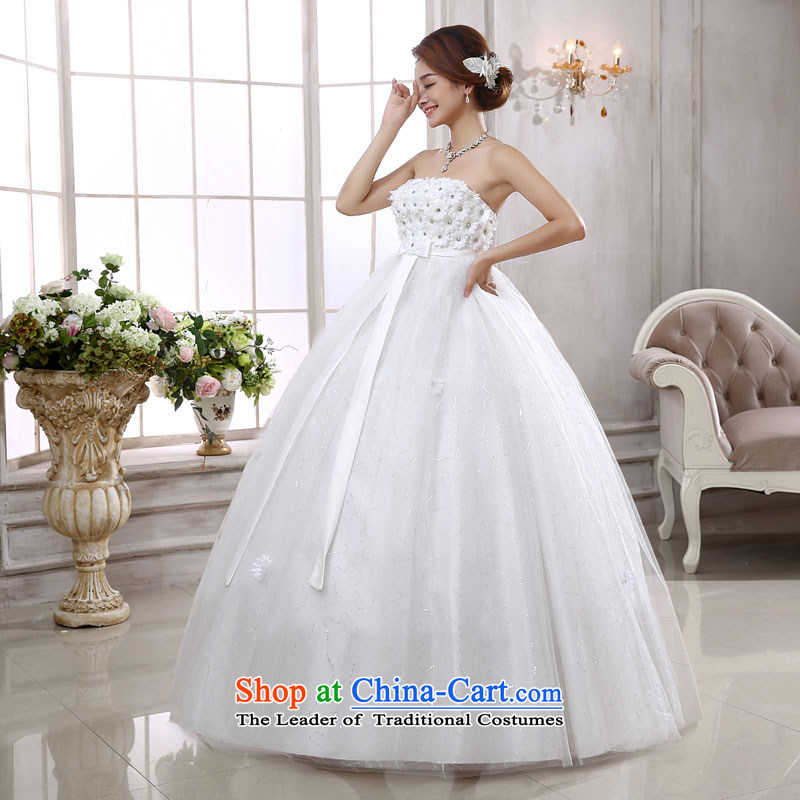 Rain-sang yi bride wedding dress 2015 new Korean Top Loin of pregnant women for larger diamond flower align elegance to bind with white wedding HS876 white S, rain-sang Yi shopping on the Internet has been pressed.