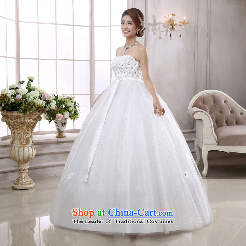 Rain-sang yi bride wedding dress 2015 new Korean Top Loin of pregnant women for larger diamond flower align elegance to bind with white wedding HS876 white S, rain-sang Yi shopping on the Internet has been pressed.