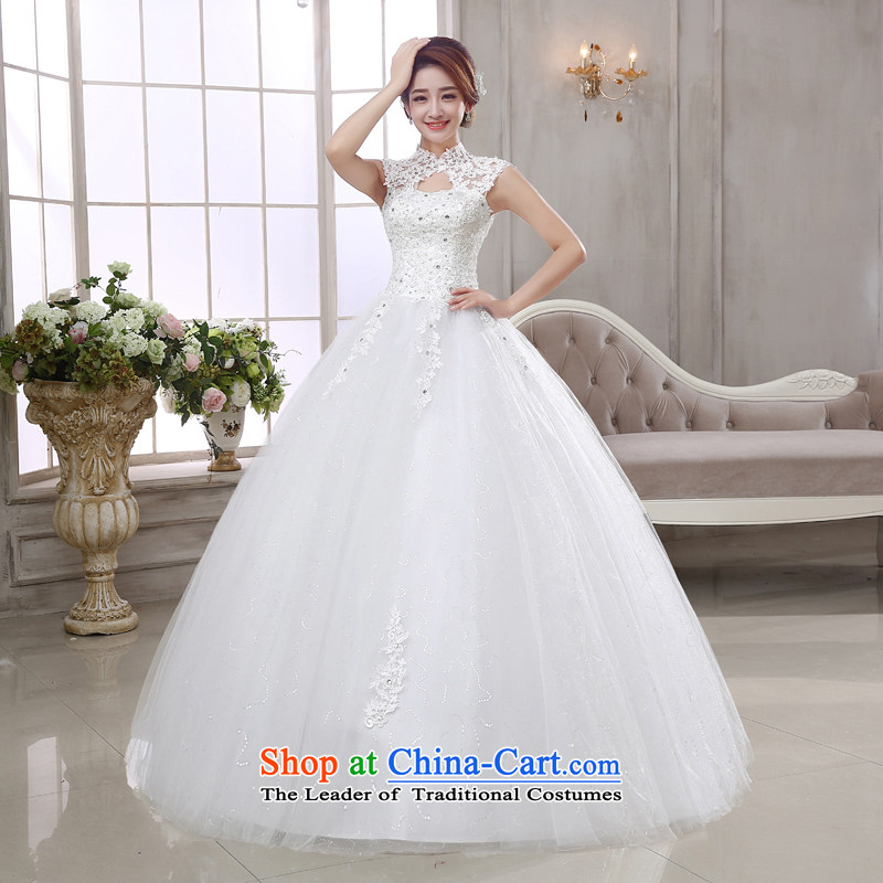 Rain-sang yi bride wedding dress 2015 new Korean style large diamond elegant align to bind with hanging also lace sexy white wedding HS877 white L, rain-sang Yi shopping on the Internet has been pressed.