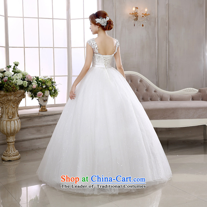 Rain-sang Yi Wedding Dress Wedding 2015 new stylish bride Korean style reminiscent of the shoulders and sexy word shoulder deep V-Neck lace to align HS881 white S, rain-sang Yi shopping on the Internet has been pressed.