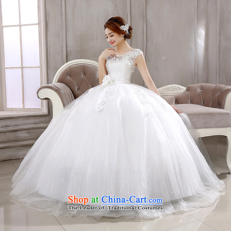 Rain-sang Yi Wedding Dress Wedding 2015 new stylish bride Korean style reminiscent of the shoulders and sexy word shoulder deep V-Neck lace to align HS881 white S, rain-sang Yi shopping on the Internet has been pressed.