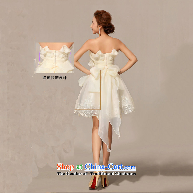 Naoji a 2014 new bridesmaid dress uniform dress bows short, white XXL, al00289 naoji a , , , shopping on the Internet