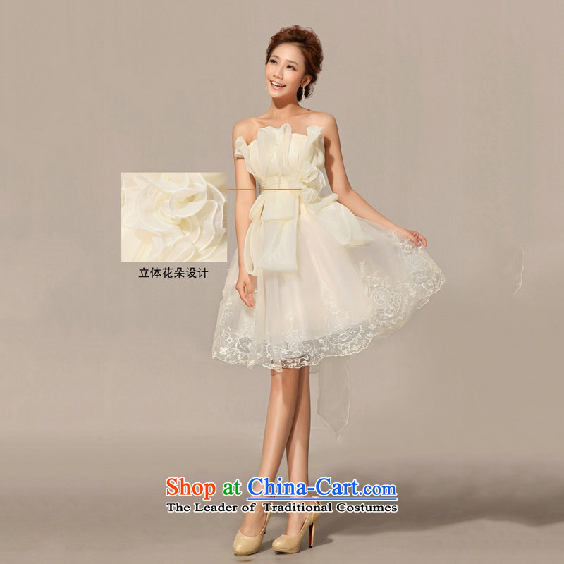 Naoji a 2014 new bridesmaid dress uniform dress bows short, white XXL, al00289 naoji a , , , shopping on the Internet