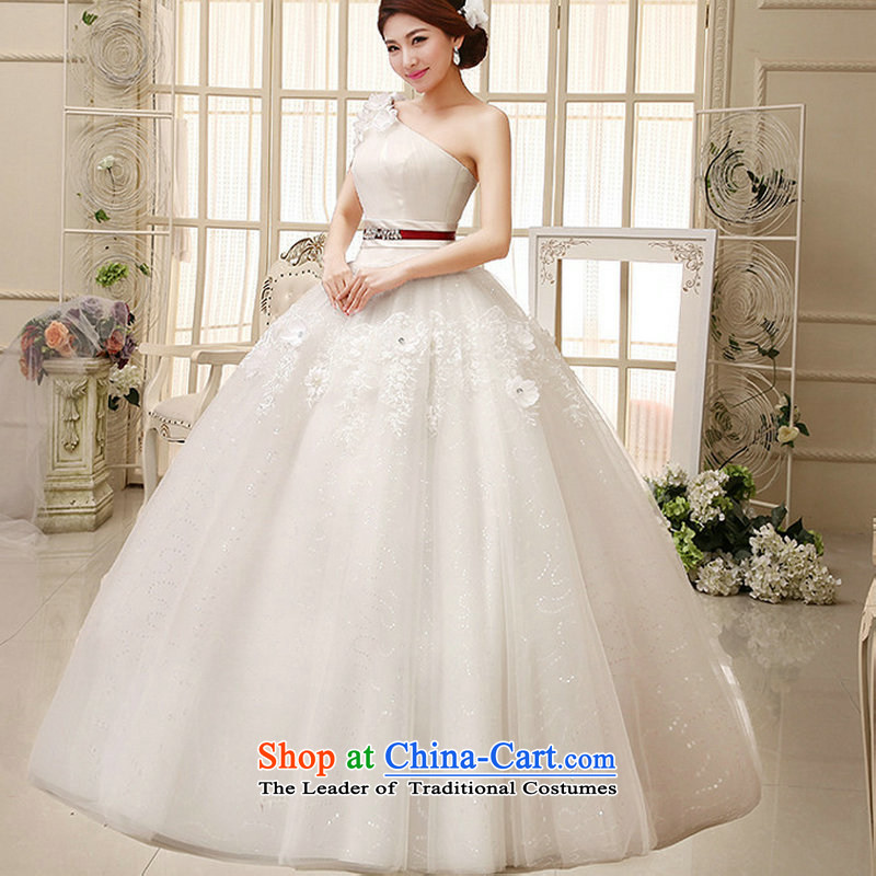 Naoji a 2014 new wedding shoulder bon bon skirt small Qingxin flowers to align manually stylish wedding al00286 white L, yet a , , , shopping on the Internet