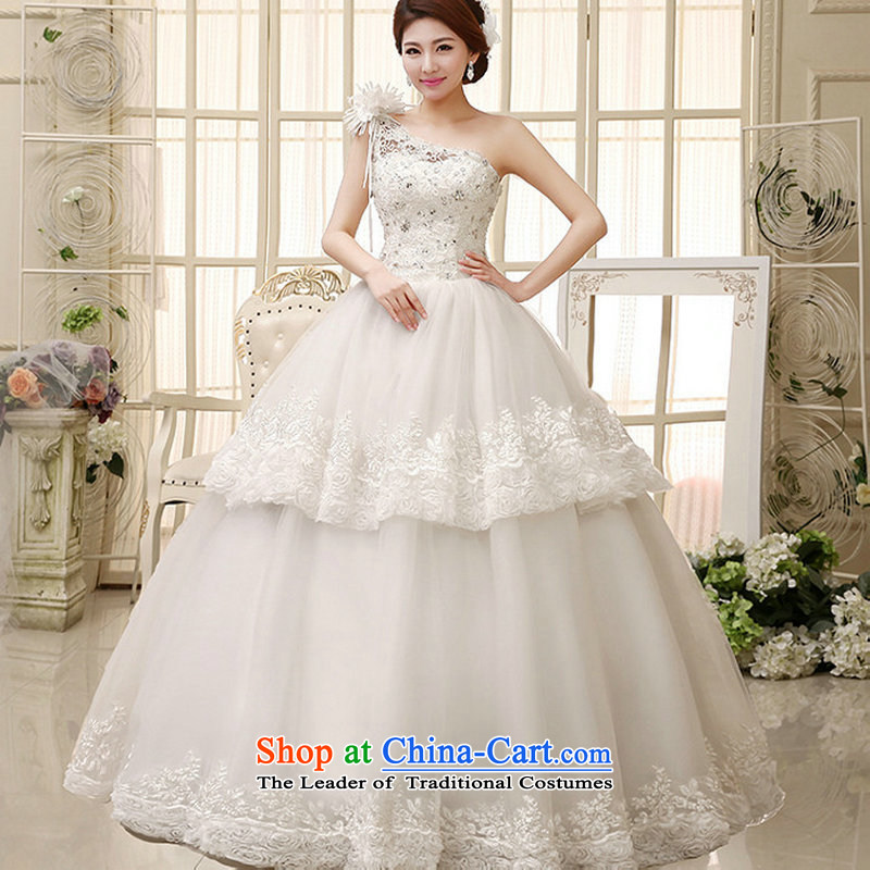 Naoji a stylish high-end flowers wedding sweet bride lace manually set the drill shoulder wedding al00285 white L, yet a , , , shopping on the Internet