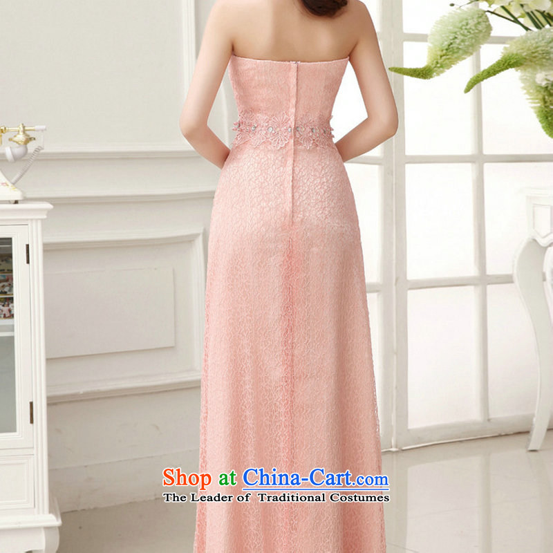 Naoji a 2014 new wedding dress long bows and breast-style evening dresses al00282 pink M naoji a , , , shopping on the Internet
