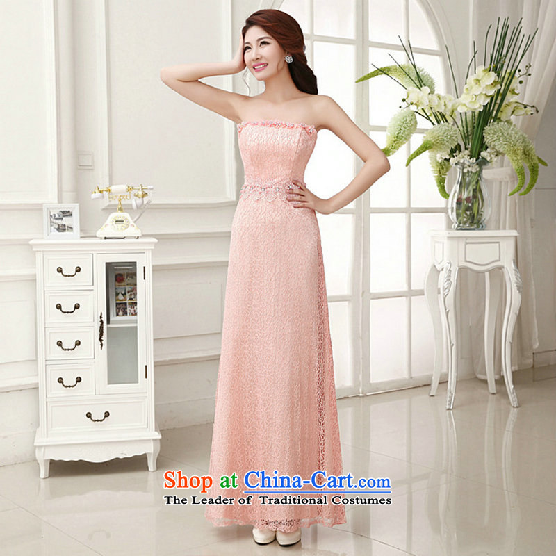 Naoji a 2014 new wedding dress long bows and breast-style evening dresses al00282 pink M naoji a , , , shopping on the Internet