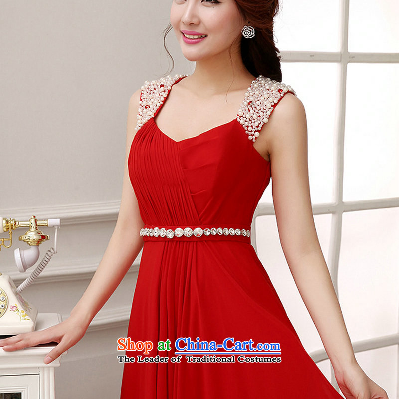 Naoji a 2014 new dress Korean elegant shoulders captain skirt sister dress al00280 red XL, yet a , , , shopping on the Internet