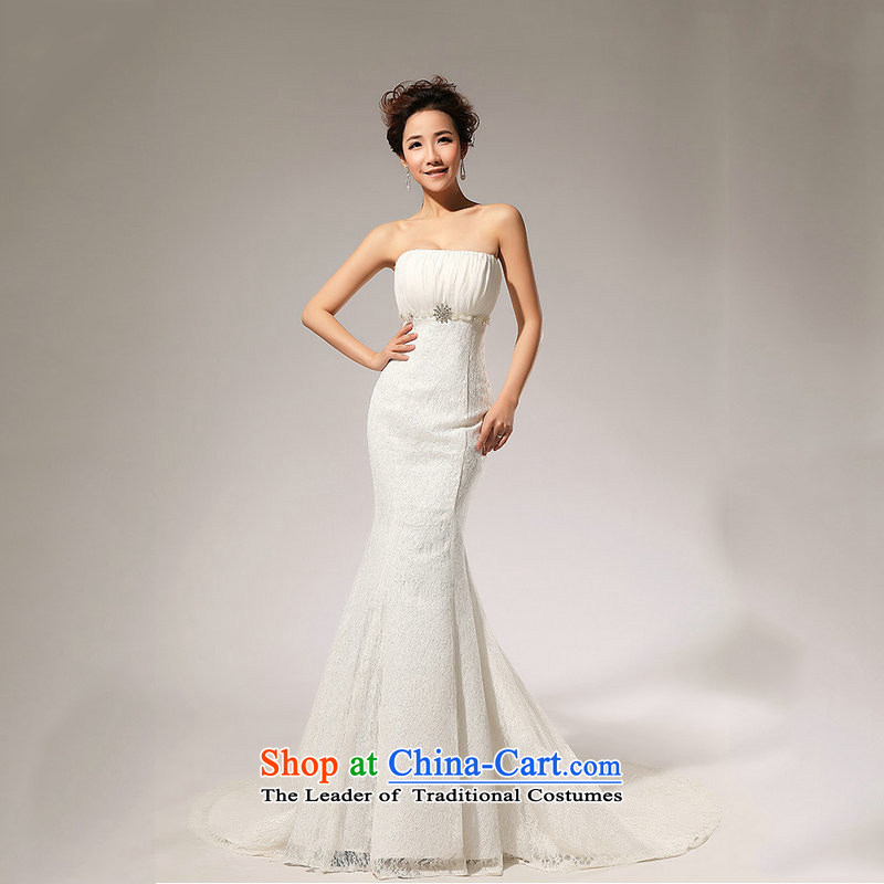 Naoji a 2014 new lace alignment of the waist A skirt anointed chest wedding dresses long skirt al00275 White M naoji a , , , shopping on the Internet