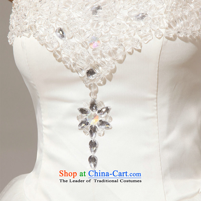 Naoji a 2014 new wedding anointed chest crystal Korean wedding dress al00274 white L, yet a , , , shopping on the Internet