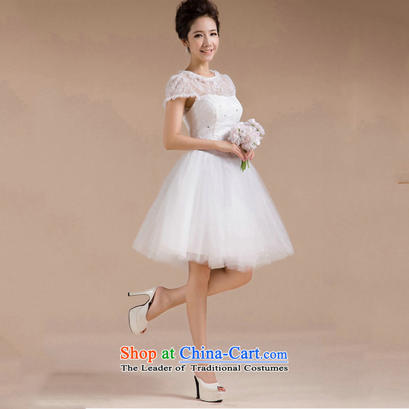 Naoji a 2014 new anointed chest lace package shoulder flowers knee sister bridesmaid small dress naoji al00269 white s a , , , shopping on the Internet