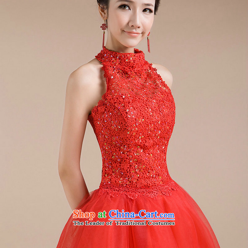Naoji a 2014 new hang also engraving on chip decorated pattern back elegant sexy small dress al00256 red XL, yet a , , , shopping on the Internet