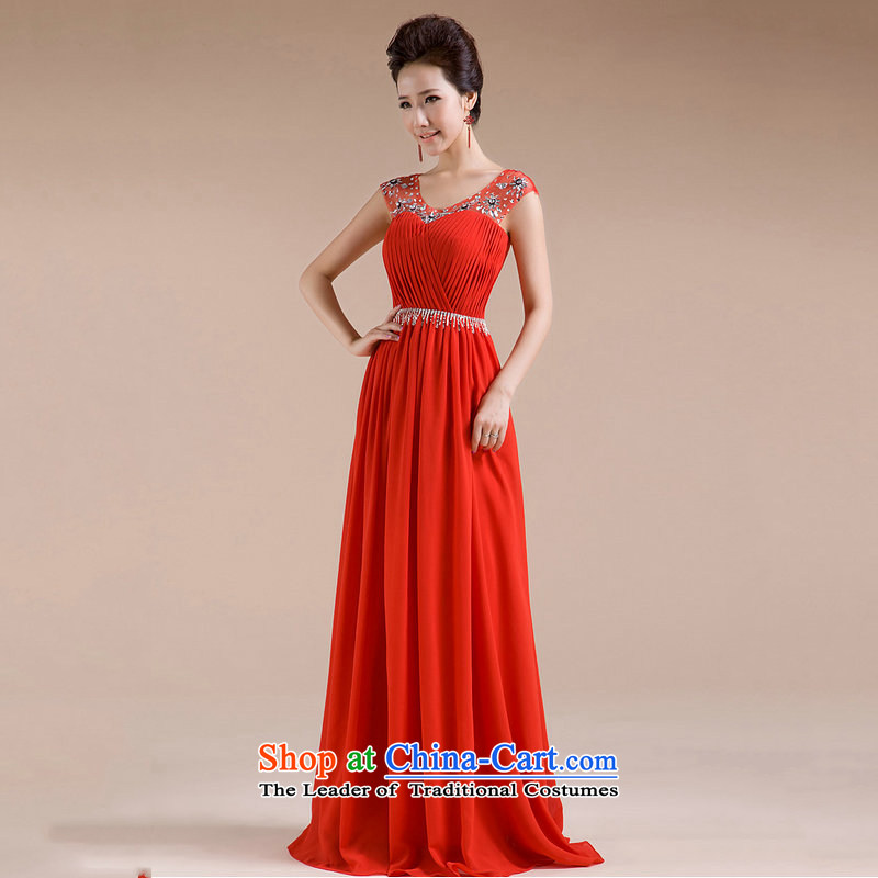Naoji a 2014 new marriages of evening dresses bows service long chiffon dress al00263 red s naoji a , , , shopping on the Internet