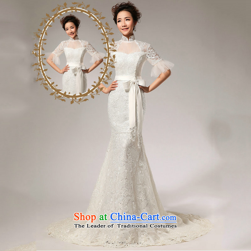 Yet, a new 2014 Spring/Summer in small crowsfoot/lace tail wedding al00309 White XL, yet a , , , shopping on the Internet