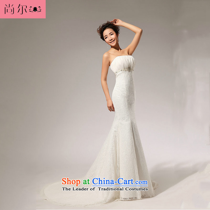 Naoji a 2014 new lace alignment of the waist A skirt anointed chest wedding dresses long skirt al00309 White XL