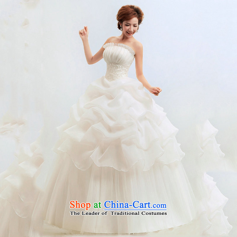 Naoji one wiping the Chest Korean-style 2014 princess graphics thin wedding bride wedding Korean wedding dress al00307 White XL, yet a , , , shopping on the Internet