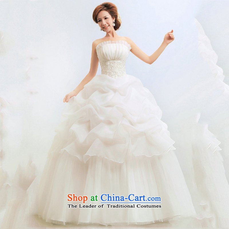 Naoji one wiping the Chest Korean-style 2014 princess graphics thin wedding bride wedding Korean wedding dress al00307 White XL, yet a , , , shopping on the Internet